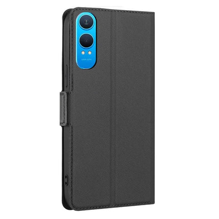 For OnePlus Nord CE4 Lite 5G / Oppo K12x 5G (China) Case Card Holder Twill Texture Leather Phone Cover