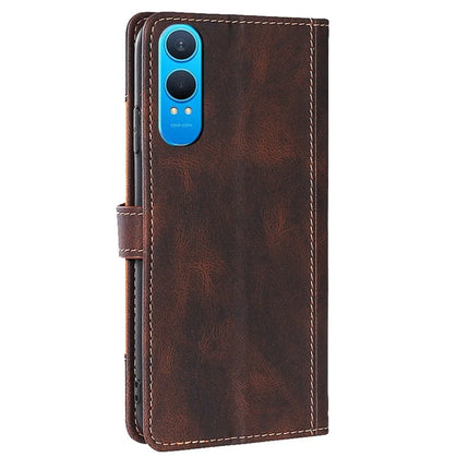 For OnePlus Nord CE4 Lite 5G / Oppo K12x 5G (China) Case Leather Wallet Phone Cover with Straw Hat Magnetic Clasp