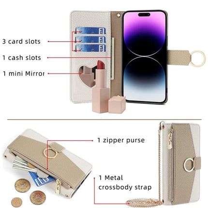 For OnePlus Nord CE4 Lite 5G / Oppo K12x 5G (China) Case Mirror Wallet Leather Phone Cover with Chain Shoulder Strap
