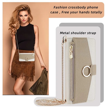 For OnePlus Nord CE4 Lite 5G / Oppo K12x 5G (China) Case Mirror Wallet Leather Phone Cover with Chain Shoulder Strap