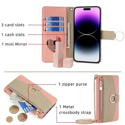 For OnePlus Nord CE4 Lite 5G / Oppo K12x 5G (China) Case Mirror Wallet Leather Phone Cover with Chain Shoulder Strap