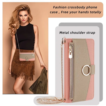 For OnePlus Nord CE4 Lite 5G / Oppo K12x 5G (China) Case Mirror Wallet Leather Phone Cover with Chain Shoulder Strap
