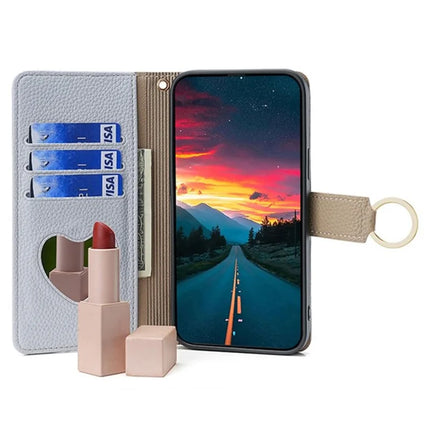 For OnePlus Nord CE4 Lite 5G / Oppo K12x 5G (China) Case Mirror Wallet Leather Phone Cover with Chain Shoulder Strap