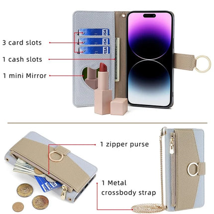 For OnePlus Nord CE4 Lite 5G / Oppo K12x 5G (China) Case Mirror Wallet Leather Phone Cover with Chain Shoulder Strap