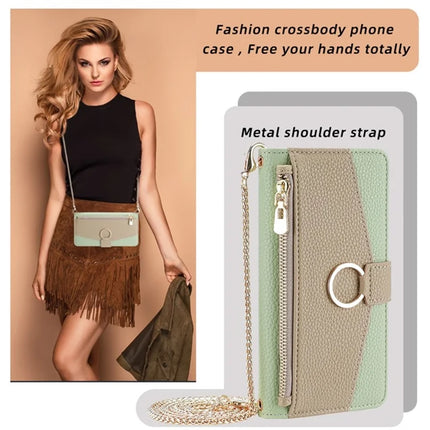 For OnePlus Nord CE4 Lite 5G / Oppo K12x 5G (China) Case Mirror Wallet Leather Phone Cover with Chain Shoulder Strap