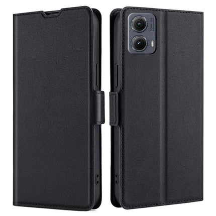 For Motorola Edge (2024) 5G Case Card Holder PU Leather Phone Cover - Black
