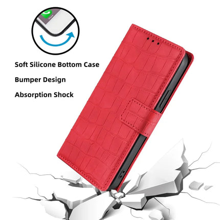For Motorola Edge (2024) 5G Case Crocodile Texture PU Leather Phone Cover