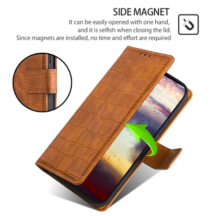 For Motorola Edge (2024) 5G Case Crocodile Texture PU Leather Phone Cover