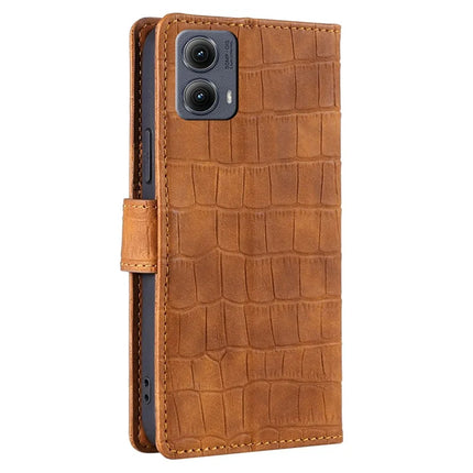 For Motorola Edge (2024) 5G Case Crocodile Texture PU Leather Phone Cover