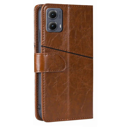 For Motorola Edge (2024) 5G Case Geometric Splicing PU Leather Phone Cover