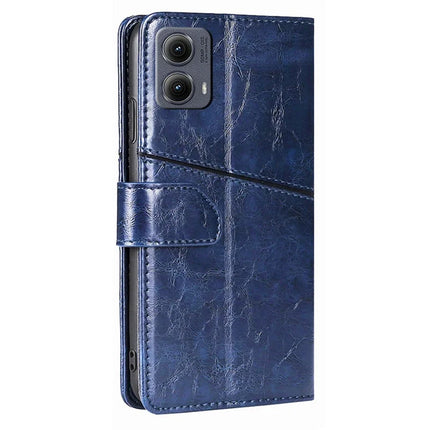 For Motorola Edge (2024) 5G Case Geometric Splicing PU Leather Phone Cover