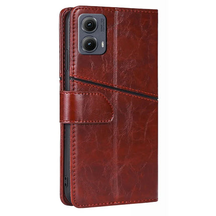 For Motorola Edge (2024) 5G Case Geometric Splicing PU Leather Phone Cover