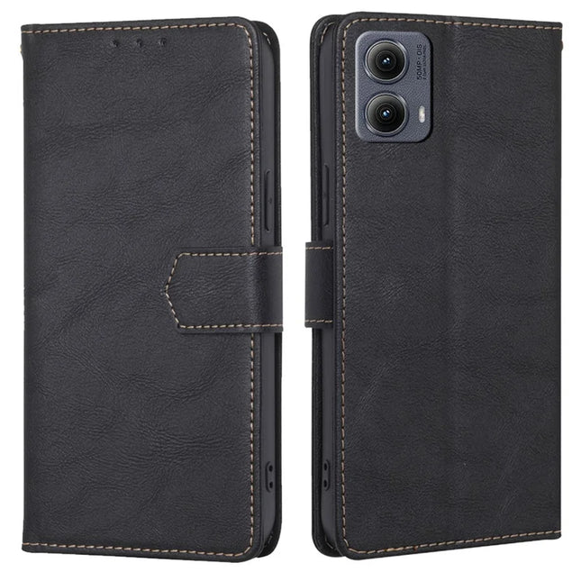 For Motorola Edge (2024) 5G Case Leather Phone Cover with RFID Blocking Wallet - Black