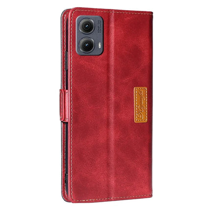 For Motorola Edge (2024) 5G Case Contrast Color Wallet Leather Phone Cover