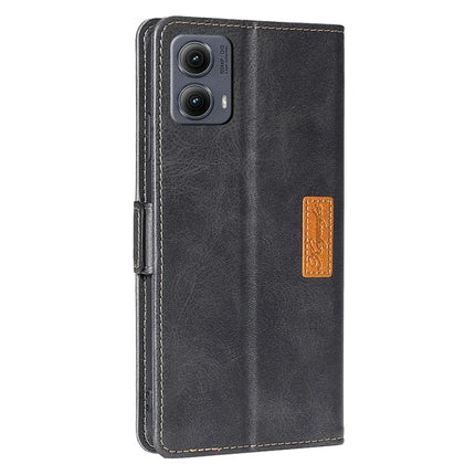 For Motorola Edge (2024) 5G Case Contrast Color Wallet Leather Phone Cover