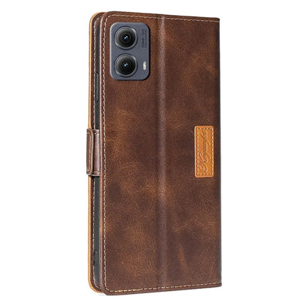 For Motorola Edge (2024) 5G Case Contrast Color Wallet Leather Phone Cover