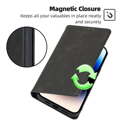 For Motorola Edge (2024) 5G Case PU Leather Calf Texture Phone Wallet Cover