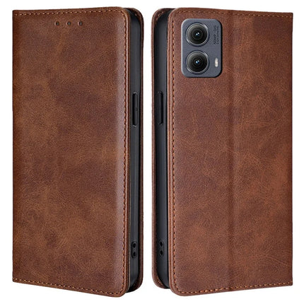 For Motorola Edge (2024) 5G Case PU Leather Calf Texture Phone Wallet Cover - Brown