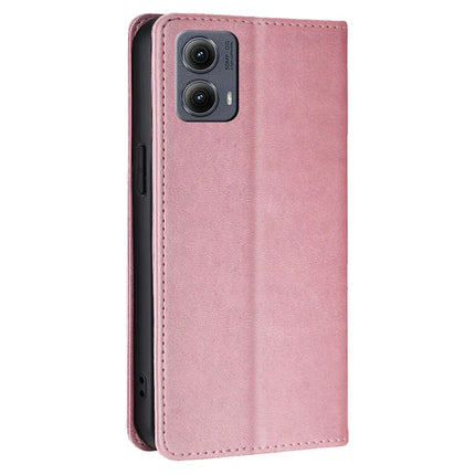 For Motorola Edge (2024) 5G Case PU Leather Calf Texture Phone Wallet Cover