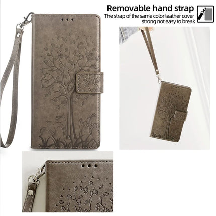 For Motorola Edge (2024) 5G Case PU Leather Wallet Phone Cover Tree Deer Imprinted