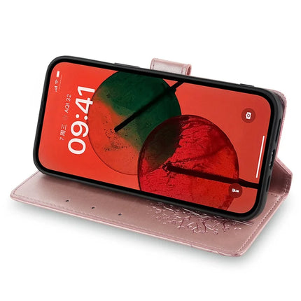 For Motorola Edge (2024) 5G Case PU Leather Wallet Phone Cover Tree Deer Imprinted