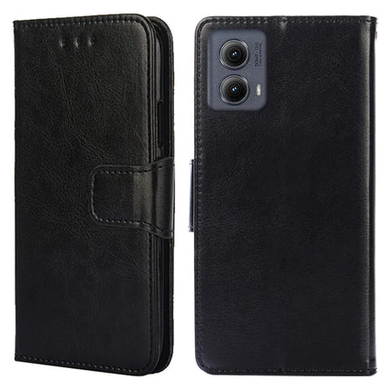 For Motorola Edge (2024) 5G Case Wallet PU Leather + TPU Folding Stand Phone Cover - Black
