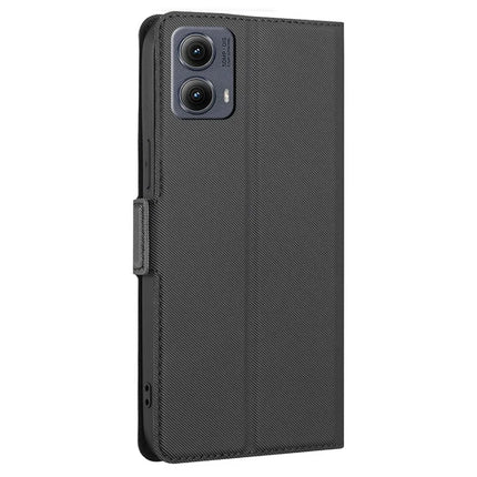 For Motorola Edge (2024) 5G Case Card Holder Twill Texture Leather Phone Cover