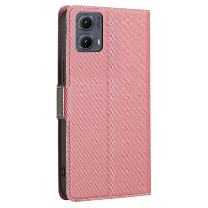 For Motorola Edge (2024) 5G Case Card Holder Twill Texture Leather Phone Cover