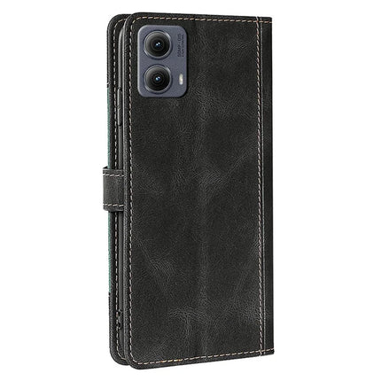 For Motorola Edge (2024) 5G Case Leather Wallet Phone Cover with Straw Hat Magnetic Clasp