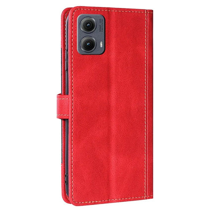 For Motorola Edge (2024) 5G Case Leather Wallet Phone Cover with Straw Hat Magnetic Clasp