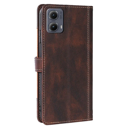 For Motorola Edge (2024) 5G Case Leather Wallet Phone Cover with Straw Hat Magnetic Clasp