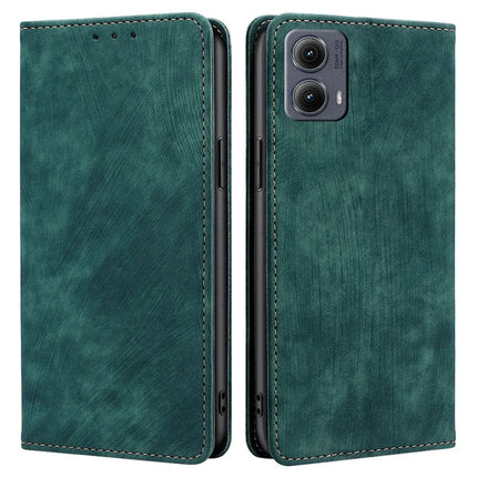 For Motorola Edge (2024) 5G Case RFID Blocking Wallet Leather Phone Cover - Green