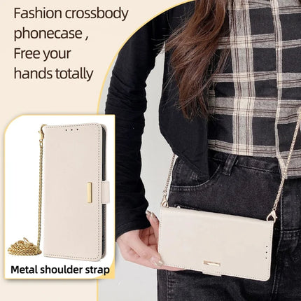 For Motorola Edge (2024) 5G Case PU Leather Wallet Stand Phone Cover with Crossbody Shoulder Strap