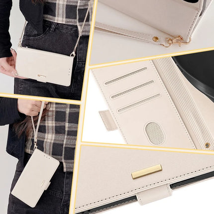 For Motorola Edge (2024) 5G Case PU Leather Wallet Stand Phone Cover with Crossbody Shoulder Strap