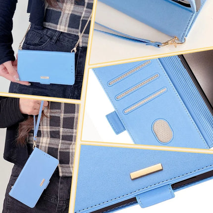 For Motorola Edge (2024) 5G Case PU Leather Wallet Stand Phone Cover with Crossbody Shoulder Strap