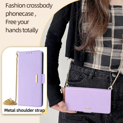 For Motorola Edge (2024) 5G Case PU Leather Wallet Stand Phone Cover with Crossbody Shoulder Strap