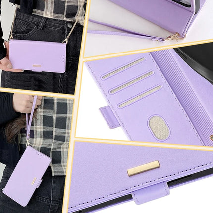 For Motorola Edge (2024) 5G Case PU Leather Wallet Stand Phone Cover with Crossbody Shoulder Strap