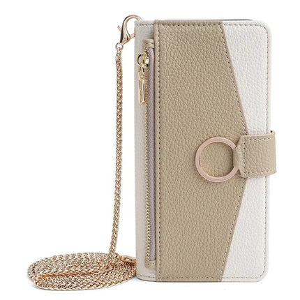 For Motorola Edge (2024) 5G Case Mirror Wallet Leather Phone Cover with Chain Shoulder Strap