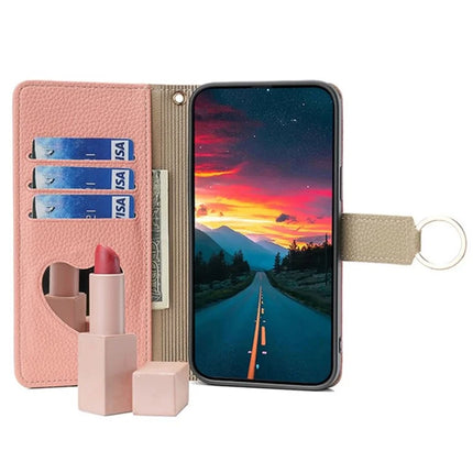 For Motorola Edge (2024) 5G Case Mirror Wallet Leather Phone Cover with Chain Shoulder Strap