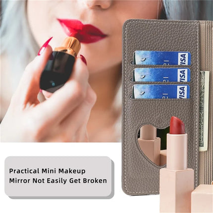 For Motorola Edge (2024) 5G Case Mirror Wallet Leather Phone Cover with Chain Shoulder Strap