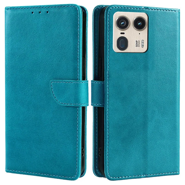 For Motorola Moto X50 Ultra 5G / Edge 50 Ultra 5G Wallet Case Calf Texture Leather Phone Cover - Baby Blue
