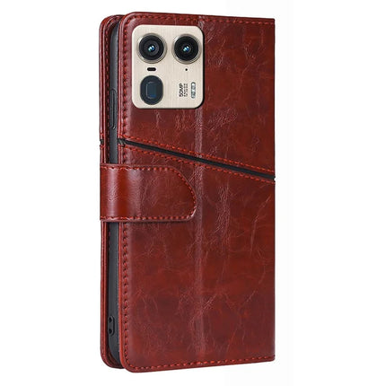 For Motorola Moto X50 Ultra 5G / Edge 50 Ultra 5G Case Geometric Splicing PU Leather Phone Cover