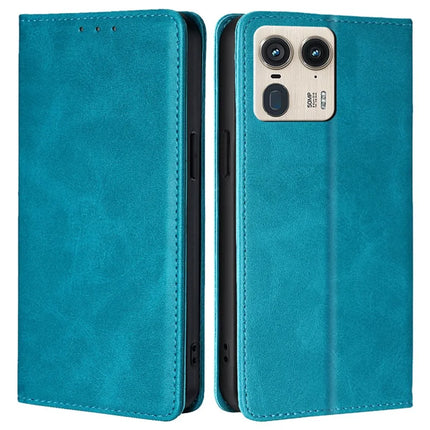 For Motorola Moto X50 Ultra 5G / Edge 50 Ultra 5G Case PU Leather Calf Texture Phone Wallet Cover - Baby Blue