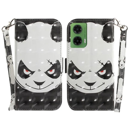 For Motorola Moto G35 5G Case Pattern Printing Leather Wallet Phone Cover - Angry Panda