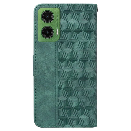 For Motorola Moto G35 5G Case Geometry Pattern Leather Wallet Phone Cover