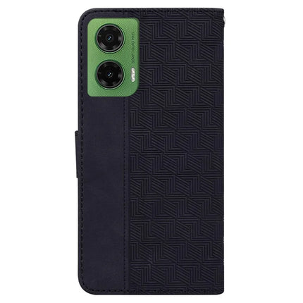 For Motorola Moto G35 5G Case Geometry Pattern Leather Wallet Phone Cover