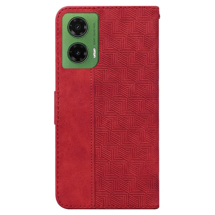 For Motorola Moto G35 5G Case Geometry Pattern Leather Wallet Phone Cover