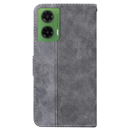 For Motorola Moto G35 5G Case Geometry Pattern Leather Wallet Phone Cover