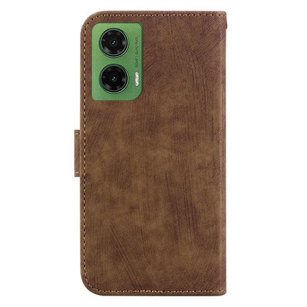 For Motorola Moto G35 5G Wallet Case Tiger Imprint Leather Shockproof Phone Cover