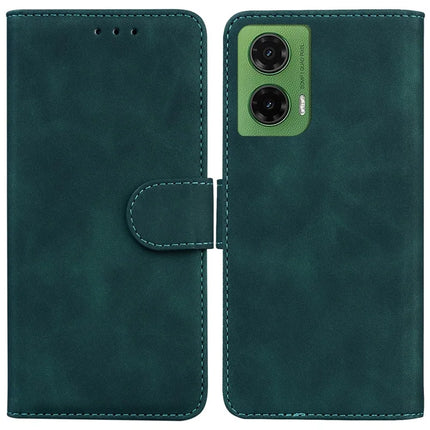 For Motorola Moto G35 5G Case Solid Color Leather Wallet Phone Cover - Green
